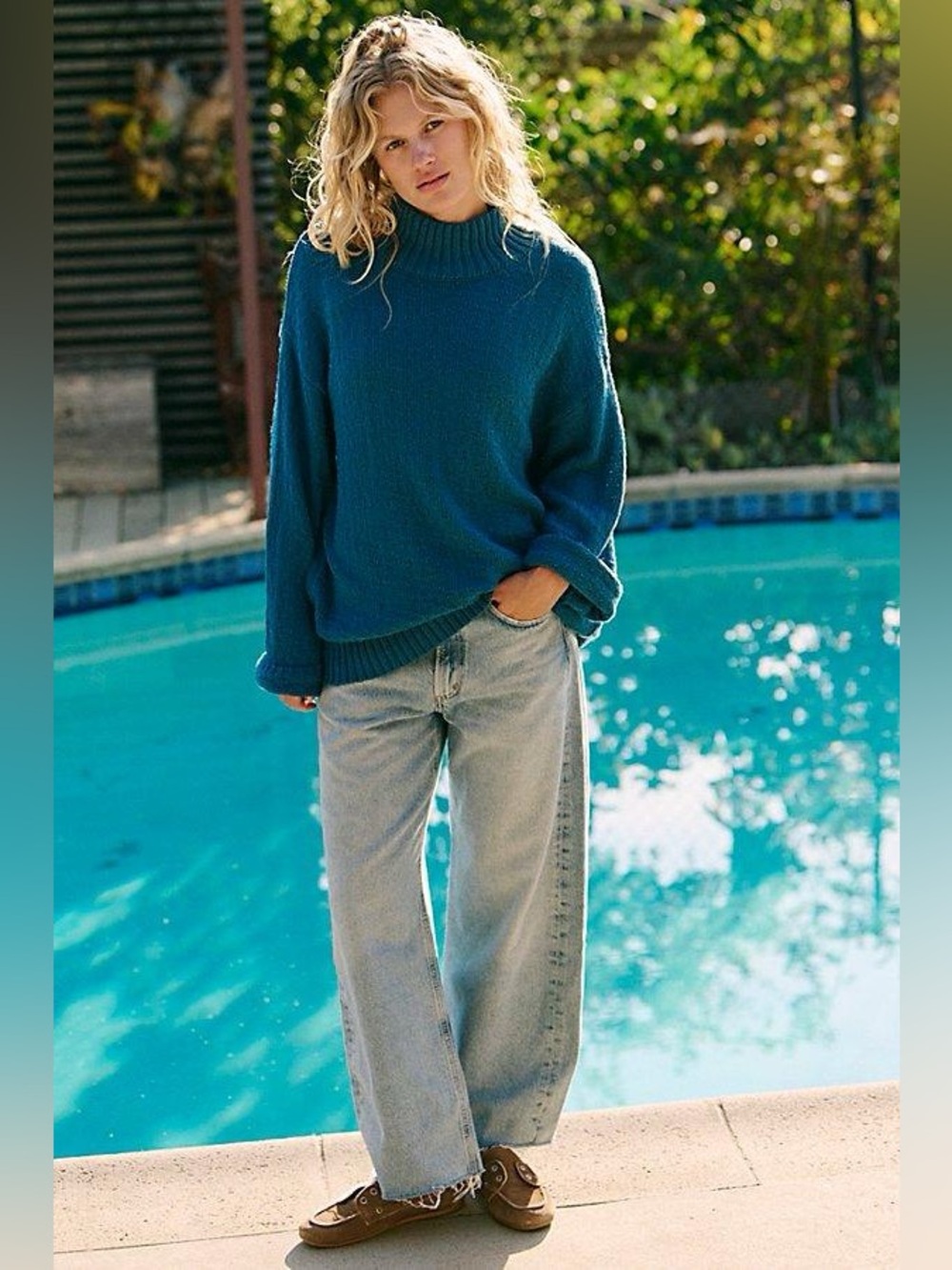 Free People Free-est Asher Sweater in Blue size Small 100% cotton